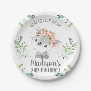 Girls Waterverf Koala Beer Birthday Papieren Bordje