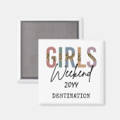Girls Weekend Cheetah Print Girls reisweg Magneet (Voorkant / Achterkant)