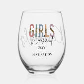 Girls Weekend Cheetah Print Girls reisweg Wijnglas Zonder Voet (Voorkant)