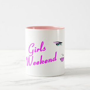 Girls Weekend (Face) Tweekleurige Koffiemok