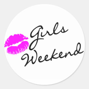 Girls Weekend (Kiss Blk) Ronde Sticker