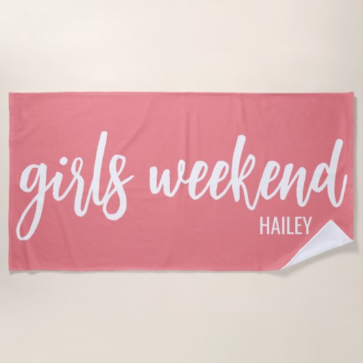 Girls Weekend Monogram Beach Towel Strandlaken (Voorkant)