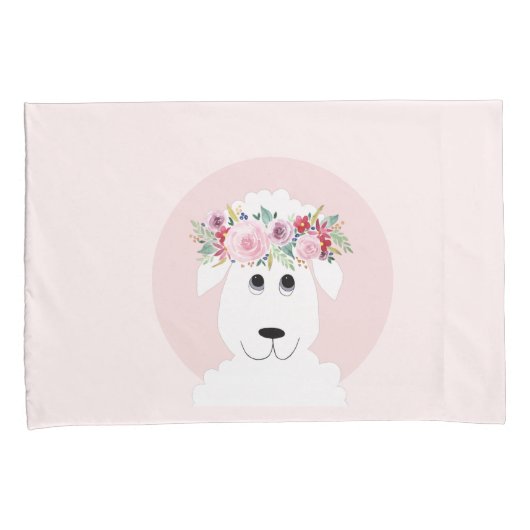 Girls Whimsical Boerderij Sheep Cartoon and Name K Kussensloop (Voorkant-Rechts)