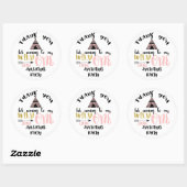 Girls Wild One 1er Anniversaire Sticker Merci (Feuille)