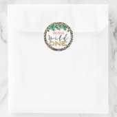 Girls Wild One Safari Anniversaire Sticker (Sac)