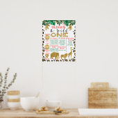 Girls Wild One Safari Theme Milestone Poster (Cuisine)