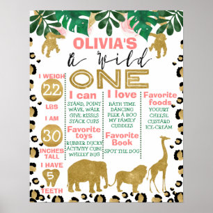 Girls Wild One Safari Thorming Milestone Poster