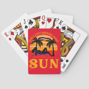 "GIRLS WILNA HEB SUN" grappige vakantie cadeau Pokerkaarten