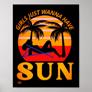 "GIRLS WILNA HEB SUN" grappige vakantie cadeau Poster