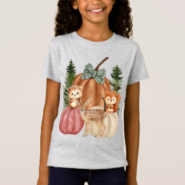 Girl's Woodland Herfst Theme T-shirt
