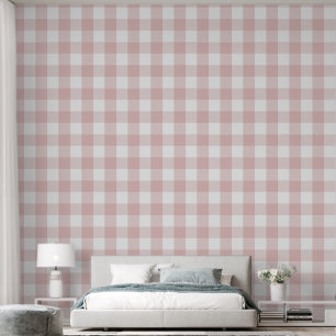 Girly 6 "Lichtroze Gingham Buffalo Check Behang