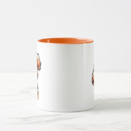 Girly Abriot Poodle Off-Leash Art™ Mok (Midden)