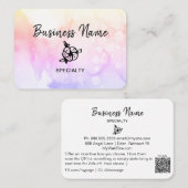 *~* Girly Abstract Ombre Pastel Peach Logo QR code Visitekaartje (Voorkant / Achterkant)