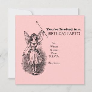 Girly Antiek Sprite of Faerie Birthday Kaart