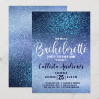 Girly Aqua Baby Blauw Triple Glitter Bachelorette