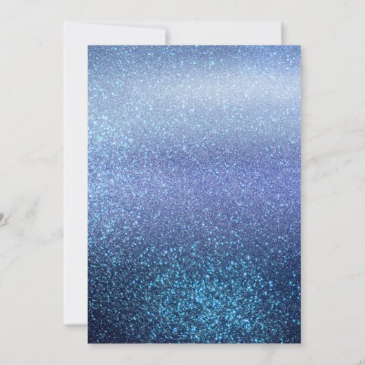 Girly Aqua Baby Blue Triple Glitter Ombre Verjaard Kaart (Achterkant)