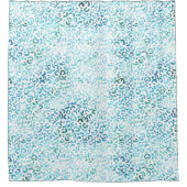 Girly Aqua Blue Glam Leopard Print Douchegordijn (Voorkant)