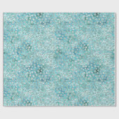 Girly Aqua Blue Glitzy Glam Glitter Leopard Print Cadeaupapier (Vlak)