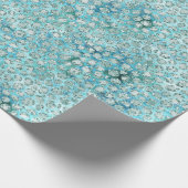 Girly Aqua Blue Glitzy Glam Glitter Leopard Print Cadeaupapier (Hoek)