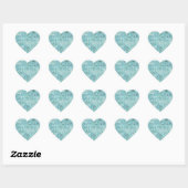 Girly Aqua Blue Glitzy Glitter Leopard Print Hart Sticker (Vel)