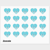 Girly Aqua Gingham Cute Pearls Roos Bow Hartelijk  Hart Sticker (Vel)