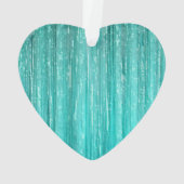 Girly Aqua Mint Glam Glitzy Tinsel Stripes Ornament (achterkant)
