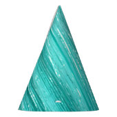Girly Aqua Mint Tinsel Stripes Verjaardag Feesthoedjes (Links)