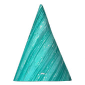 Girly Aqua Mint Tinsel Stripes Verjaardag Feesthoedjes (Rechts)