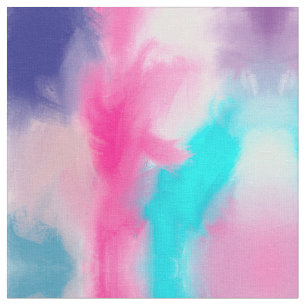 Girly Artsy Neon Moderne Abstracte penseelstreken Stof