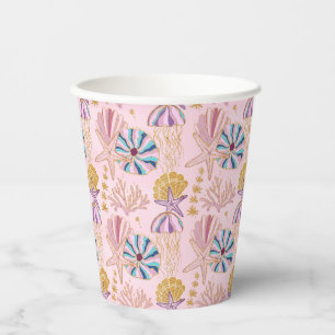 Girly Baby Roze Onder de Zee Glitterig Papieren Bekers