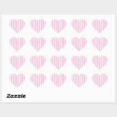 Girly Baby Roze Solid Stripes Pattern Hart Sticker (Vel)