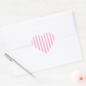 Girly Baby Roze Solid Stripes Pattern Hart Sticker (Envelop)