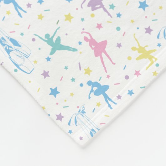 Girly Ballerina Dancer - Ballet Pattern Fleece Deken (Hoek)