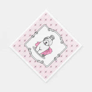 Girly Ballet Princess Old English Sheepdog Gray 1 Servet