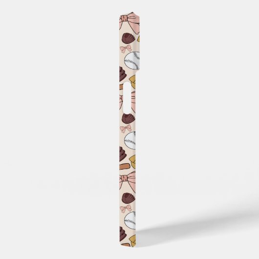 Girly Baseball Bow Pattern Phone Case (Achterkant / Rechts)