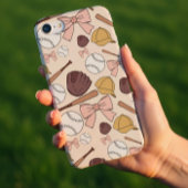 Girly Baseball Bow Pattern Phone Case