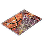 Girly Basketball gepersonaliseerd Notitieboek (Linkerzijde)