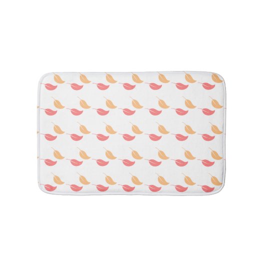 Girly Bath Mat Roze gele bladeren (Voorkant)