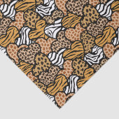 Girly Beige Speelse Dierenprint Harten Naam Tissuepapier (Detail)