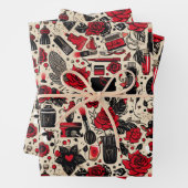 Girly betegelde partij patroon inpakpapier vel (In situ)