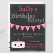 Girly Birthday-kaart Kaart (Voorkant / Achterkant)