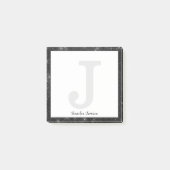 Girly Black Diamond Glitter Small Monogram Naam Post-it® Notes (Voorkant)