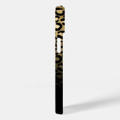 Girly Black en Gold Leopard Ombre Monogram Case-Mate iPhone Case (Achterkant / Rechts)