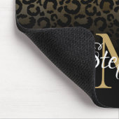 Girly Black en Gold Leopard Ombre Monogram Muismat (Hoek)