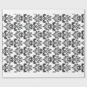 Girly Black en White  Damask Pattern 2 Cadeaupapier (Vlak)