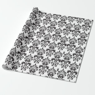 Girly Black en White Damask Pattern 2 Cadeaupapier