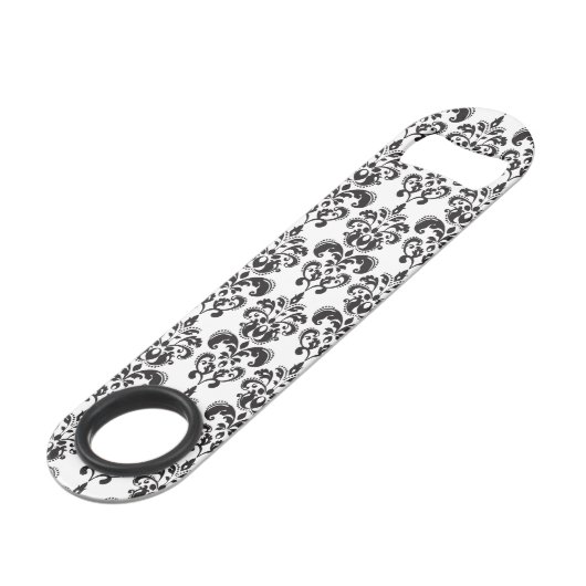 Girly Black en White Damask Pattern 2 Speed Flessenopener (Voorkant Gekanteld)