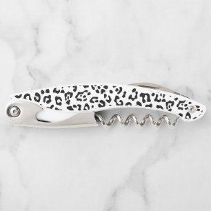 Girly Black en White Leopard Spot Kurkentrekker