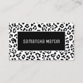 Girly Black en White Leopard Spot Visitekaartje (Voorkant)