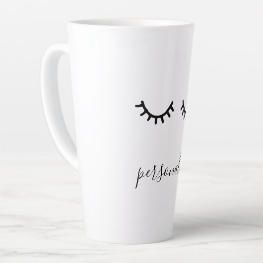 Girly Black Eyelashes Latte Mok (Linkerhoek)